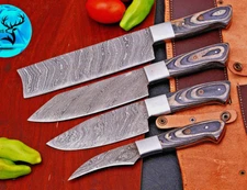 CUSTOM MADE HAND FORGED DAMASCUS STEEL KITCHEN CHEF KNIFE SET 990