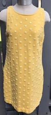 Juicy Couture Yellow Dress Rinestone Pattern Sleeveless 99% Cotton Sz M