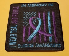Embroidered Suicide Awareness Patch approx 3.5x3.5" We can custom a name 12pc