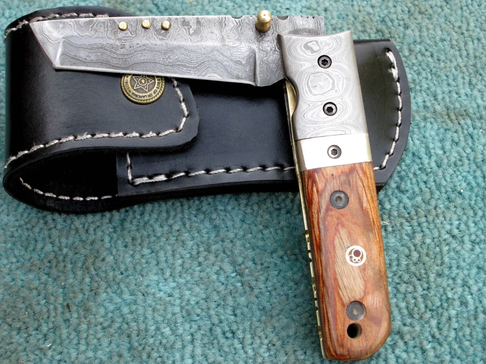 Hand Made Tanto Blade Folding Knife ,Superior Damascus Steel Tanto Folding Knife - Image 3 of 4