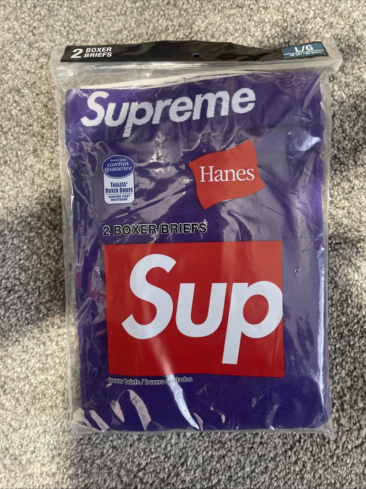 Boxer slip Supreme x Hanes NEUF   violet   taille LARGE
