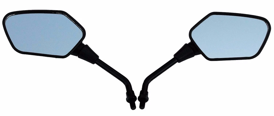 Black Angular Head Motorcycle Mirrors - Honda Nighthawk 250 450 550 650 700 750 - Image 2 of 4