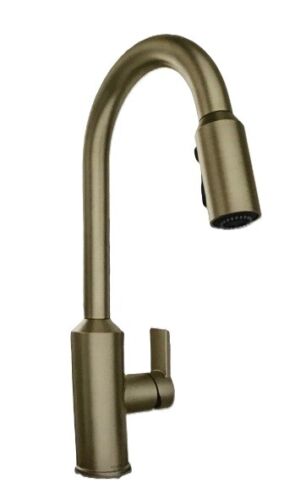 MOEN Meena Single-Handle Pull-Down Sprayer Kitchen Faucet Bronzed Gold - Picture 1 of 2