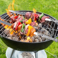 20 Brochettes De Barbecue En Acier Inoxydable - Longueur 30 Cm, Réutilisables, Plat - Pour Brochettes De Viande, Légumes, Poisson - 8