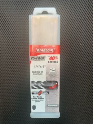 Diablo 1/4 in. x 4 in. x 6 in. SDS-Plus 2-Cutter (25-Pack) DMAPL2140-P25