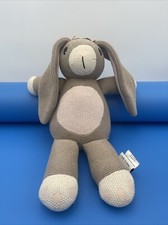Living Textiles Knit Baby Plush Toy Belle Bunny 15" Tan White Preowned Cuddly