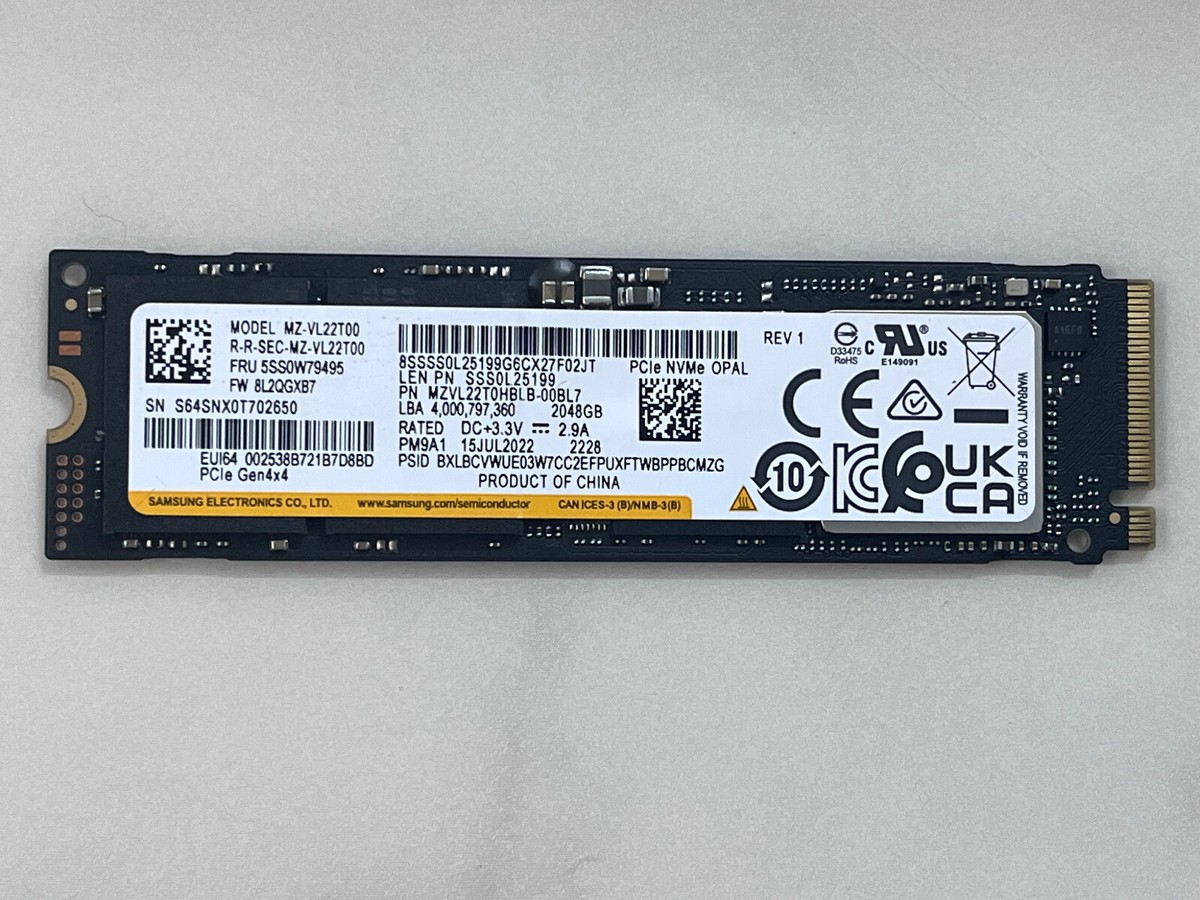 Samsung PM9A1 MZVL22T0HBLB-00BL7 2048GB NVMe M.2 2280 PCIe4