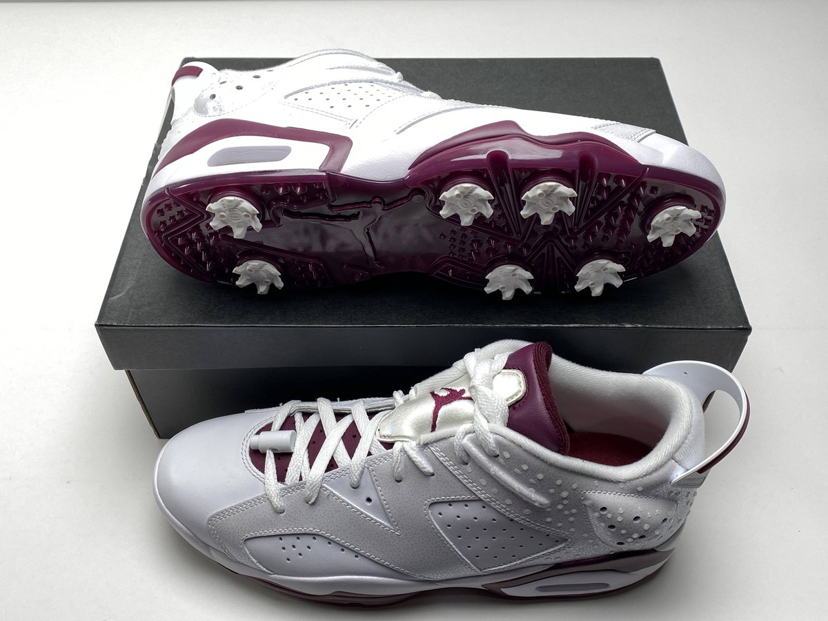 Jordan Retro 6 G NRG M23 Bordeaux Golf Shoes White Men's SZ