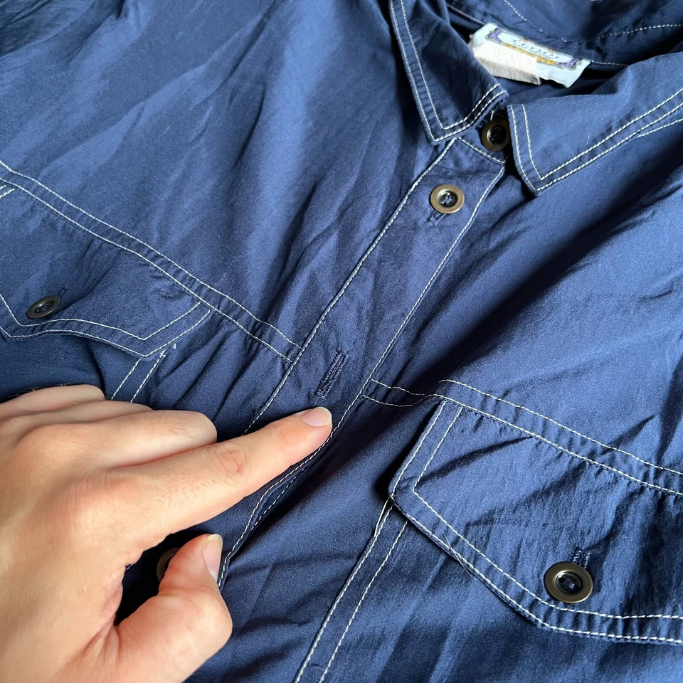 复古 Y2K Teddi 牛仔大号男式牛仔轰炸机纽扣轻便夹克 — 第 3/4 张图片