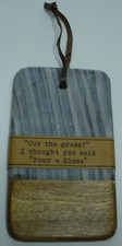 Mud Pie Stone and Wood Serving Board Cheese Charcuterie Gray/Wood 8" x 4.5"