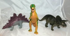 1985 Imperial Tyrannosaurus Stegasaurus Triceratops Hong Kong Dinosaur Lot 