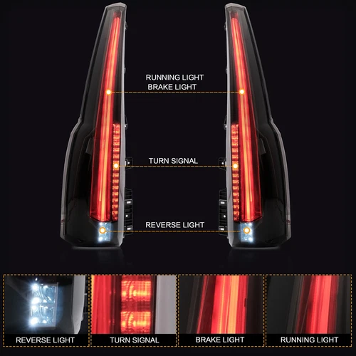 VLAND Tail Lights for 2015-2020 Chevrolet Tahoe Suburban Rear Brake Lamps LED - Picture 6 of 13