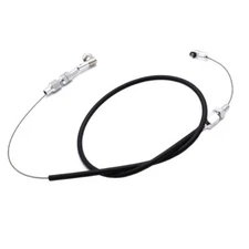 24" Universal Adjustable Throttle Cable Assembly - Black Braided Stainless St...