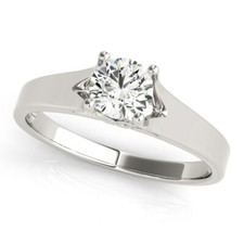 0.50 Ct Round Cut Lab Created Diamond Engagement Wedding Ring 14K White Gold