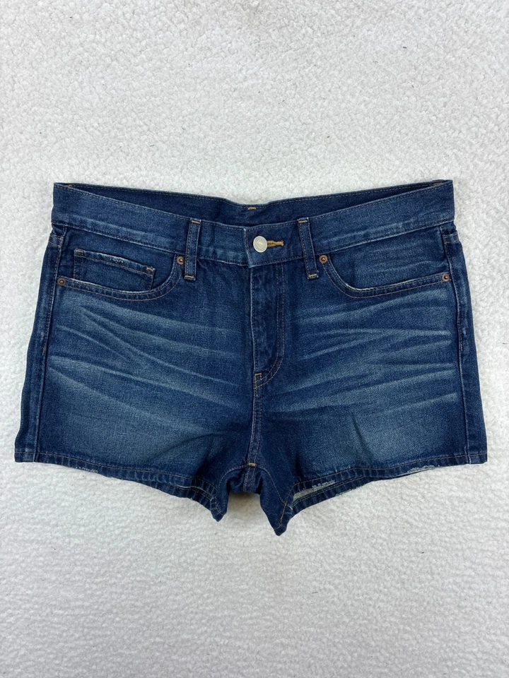 Uniqlo Shorts Women’s Size 28 Blue White Denim Jean Lot of 2 High Rise Casual - Image 2 of 4