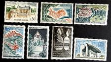 Timbres France série Touristique 1963-65 N° 1390 à 1394 A neufs **