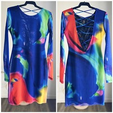 ZARA Printed Tulle Mesh Dress New Measurements