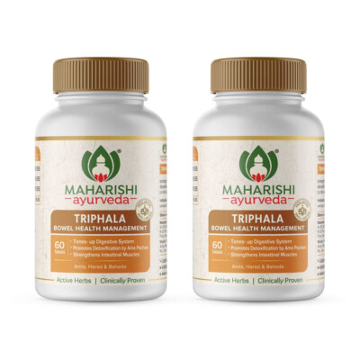 2 X Maharishi Ayurveda Triphala Tablets each 60 tablets Relieves Constipation