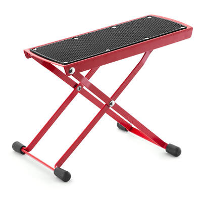Tiger GST35 Gitarrenfußhocker, höhenverstellbare klappbare Fußstütze - rot