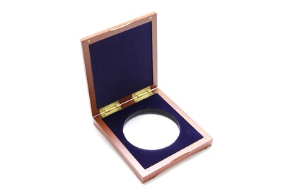 Cherry Finish Display Case for Model Z Coin Capsule with BLUE Felt Interior