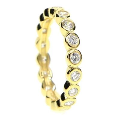 Damen Ring Gold Zirkonia 18 Karat vergoldet gelbgold WASSERFERFEST R5578D1 - Bild 1 von 4
