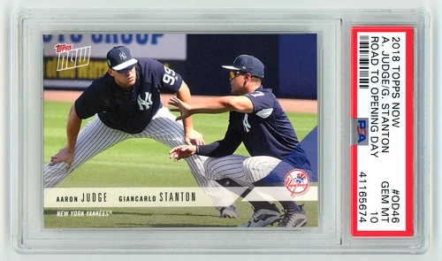 2018 Topps Now Aaron Judge & Giancarlo Stanton Road To Opening Day PSA 10 #OD46