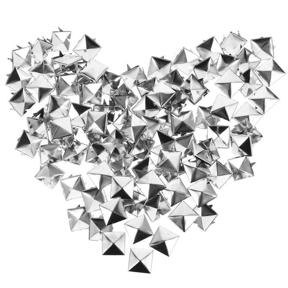 80pcs Square Pyramid Studs For Clothing - 12mm 4-Claw Nailhead Spike ...