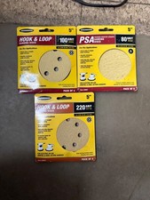 Warrior Hook & Loop and PSA 5” Sanding Discs 80 100 220 Grit Aluminum Oxide