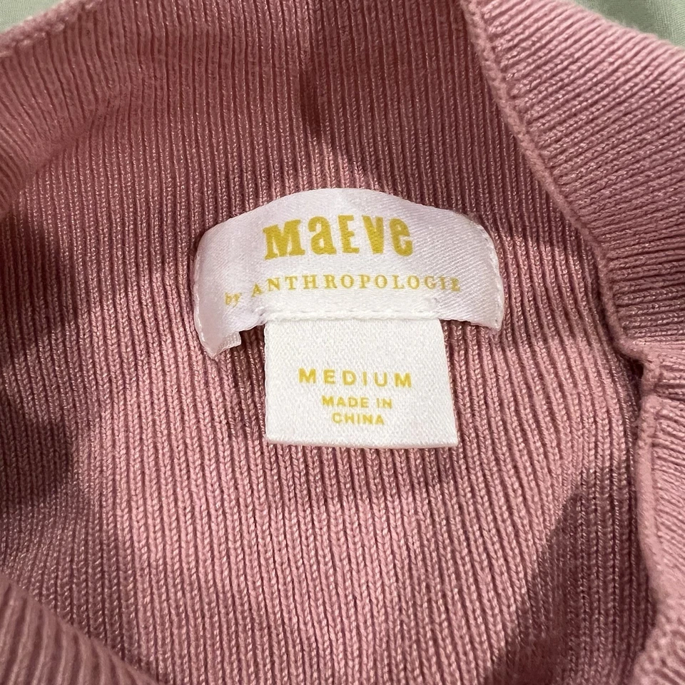 Blusa Anthropologie Maeve laranja pêssego manga longa sino pescoço simulado tamanho médio - Imagem 4 de 4