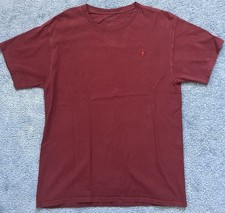 Champion Red Solid Logo Crew Neck Short Sleeve Knit Cotton T-Shirt Men's Size M