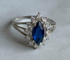 Vintage ring sterling silver 925 Size 8.5 Weight 2.3 g. Blue stone.