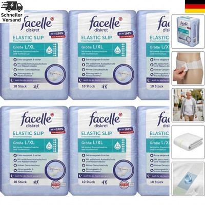 6 x 10 Stück | facelle diskret Elastic Slip super plus Gr. L / XL auch für Nacht