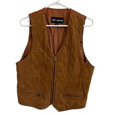 Luis Alvear Quilted Leather Brown Men s Vest Size Medium Clothes Jacket