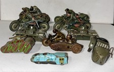 Lotto Giocattoli In Latta Motociclette CKO Militari Carri Armati Anni 30