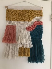 Fiber Weaving Art Macrame Boho Wall Decor 30 x19 Eclectic