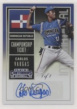 2015 Contenders International Championship Ticket 1/1 Carlos Vargas #3 Auto 0c6