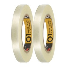 2 Rolls Filament Strapping Tape, 9/16"x54.7yd Fiberglass Striped Packaging