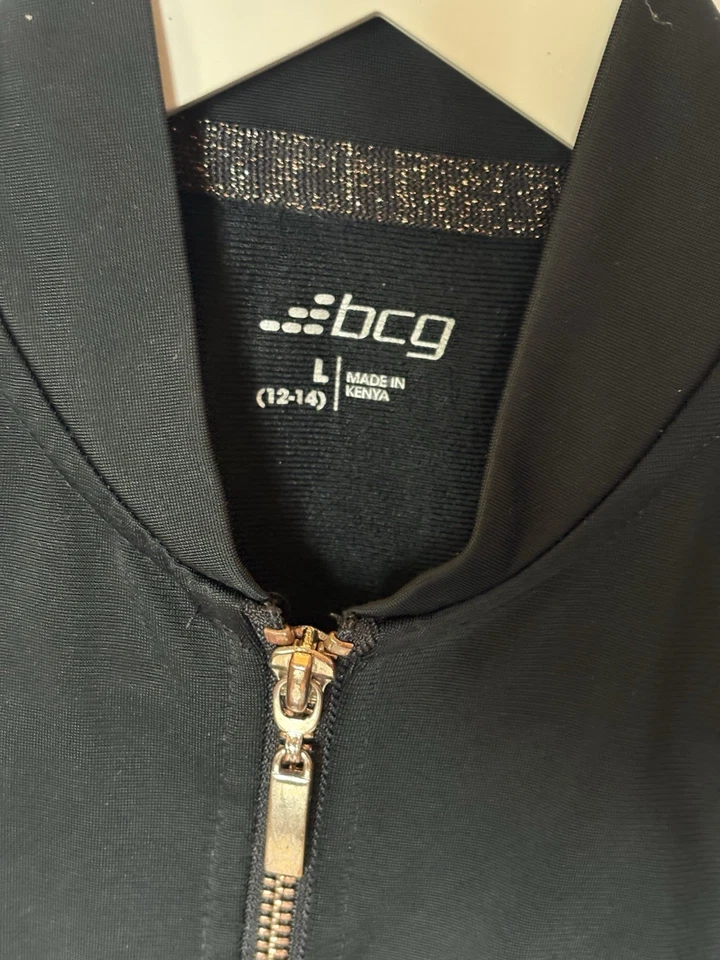 BCG Girl's Kids Black Full Zip Track Jacket Size L 12/14 - Image 3 of 4