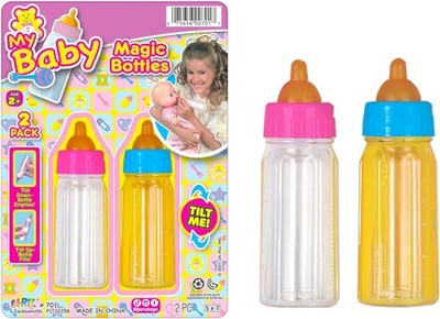 Magic Baby Doll Bottles Milk Bottle and Juice Bottle, Great Baby Doll Accessorie