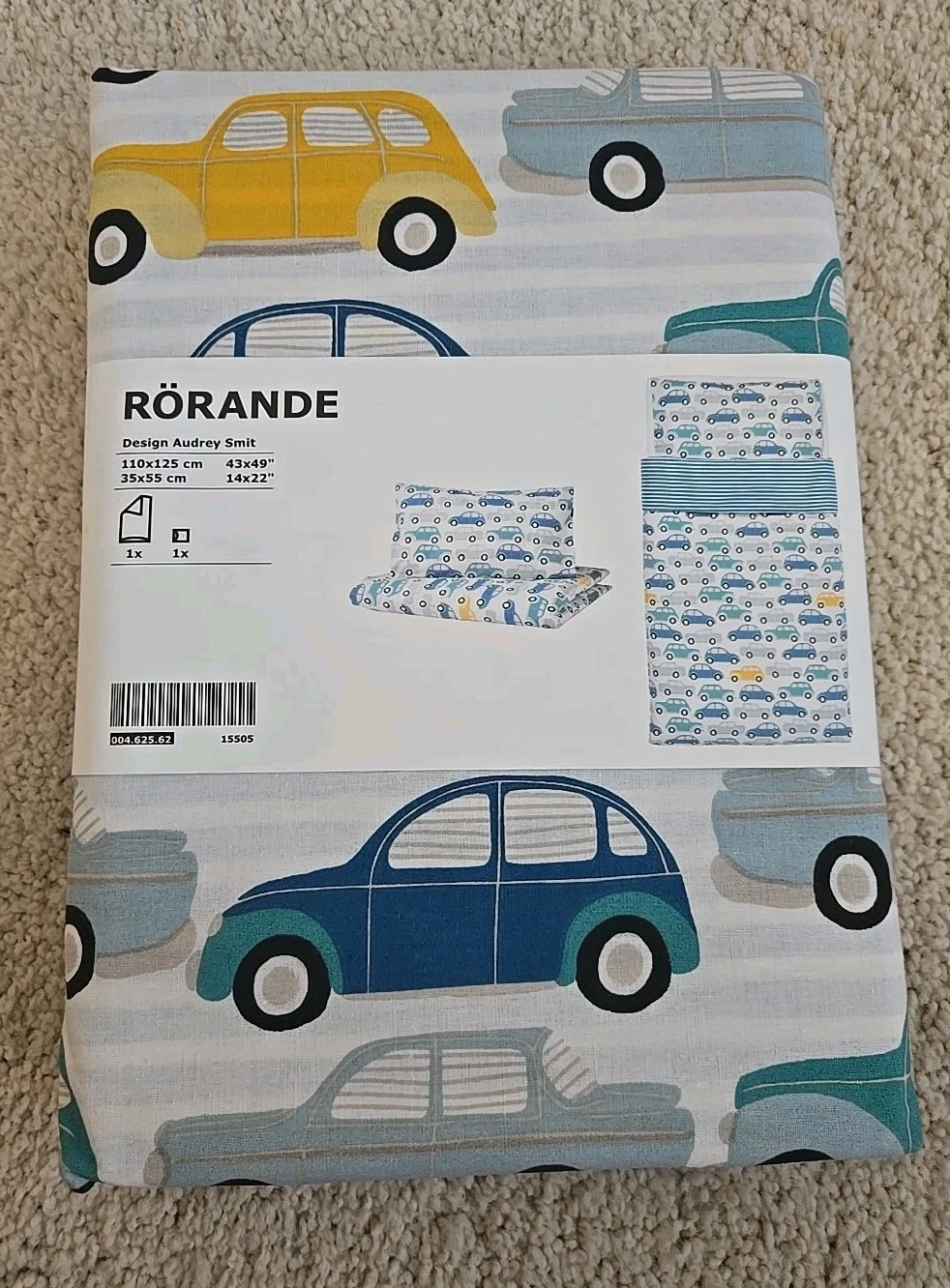 Ikea Rorande Crib Duvet Cover/Pillowcase Car Bedding NEW
Opens in a new window or tab