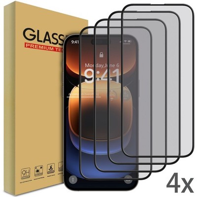 4Pcs Clear Full Coverage Tempered Glass Screen Protector Saver For Apple iPhone