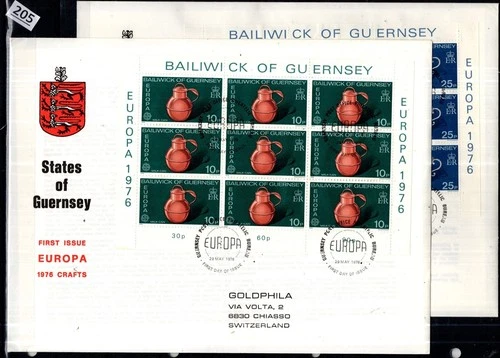 /// GUERNSEY 1976 - 2 FDC - CEPT - ART, VESSELS