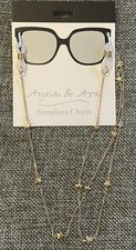 ANNA AVA Sunglasses / Glasses Chain 28" Gold Tone Stars New FREE SHIP