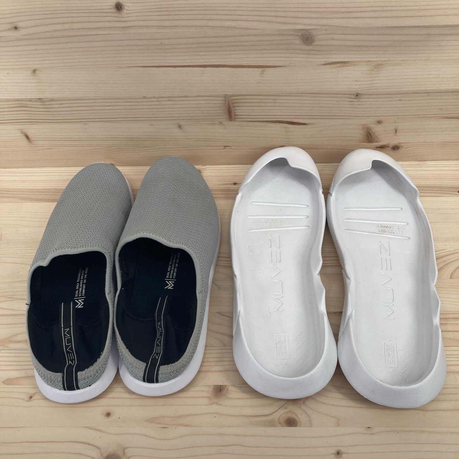 SAOLA Scarpe uomo Muvez Weekender taglia 12 grigio doppia suola staccabili slip on