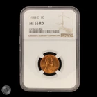 1944 D United States Lincoln Wheat Cent - NGC MS66 RD -E284