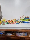 Vintage Fisher-Price Little People Lot Figures Cars Furniture Boat 80 Pieces