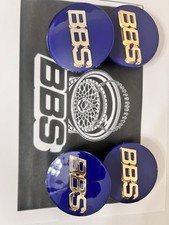 Bbs Wheel Center Caps 70mm Genuine Emblem Blue Gold 3d Logo 56.24.206 Set 4pcs