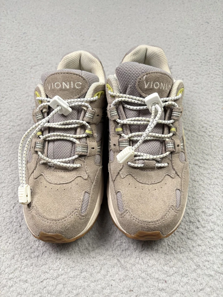 Zapatos Vionic para mujer talla 7 gris topo gamuza malla caminar elástico encaje 23WALK Foto 3 de 4