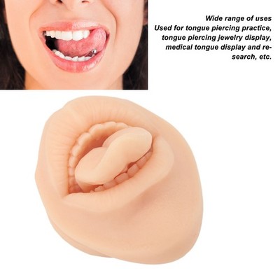 Silicone Tongue Mouth Model 3D Simulation Soft Flexible Reusable Piercing P Fit