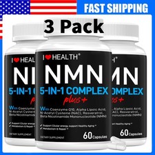 180 Capsules NMN Energy Booster NAD Level Anti Aging Supplement